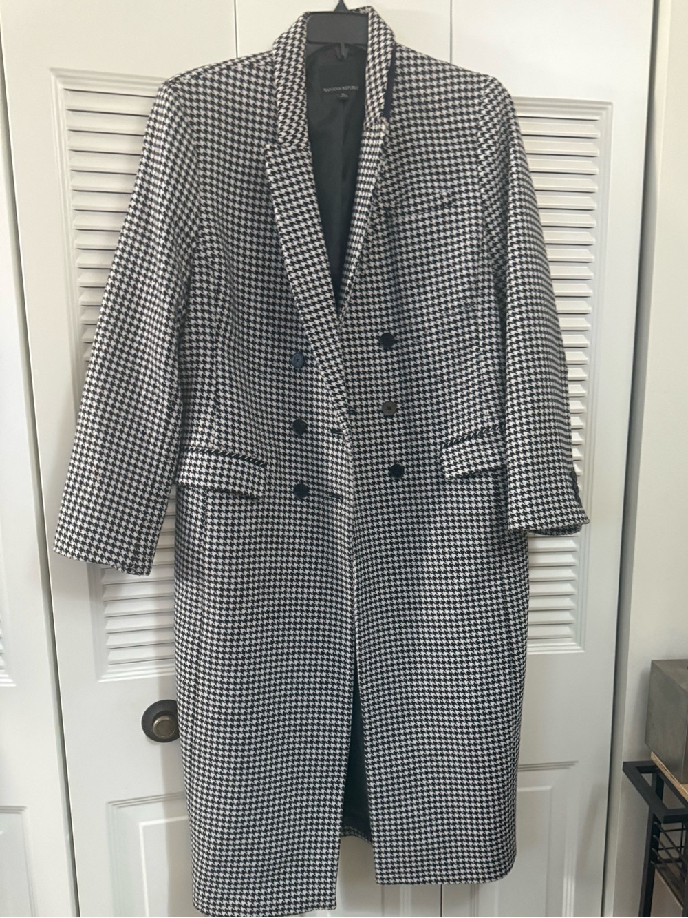 Banana Republic Black Coat with Logo Tag